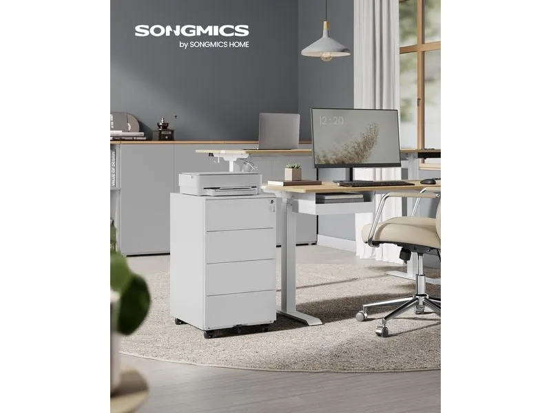 Songmics Multifunktionswagen mit 4 Schubladen Weiss