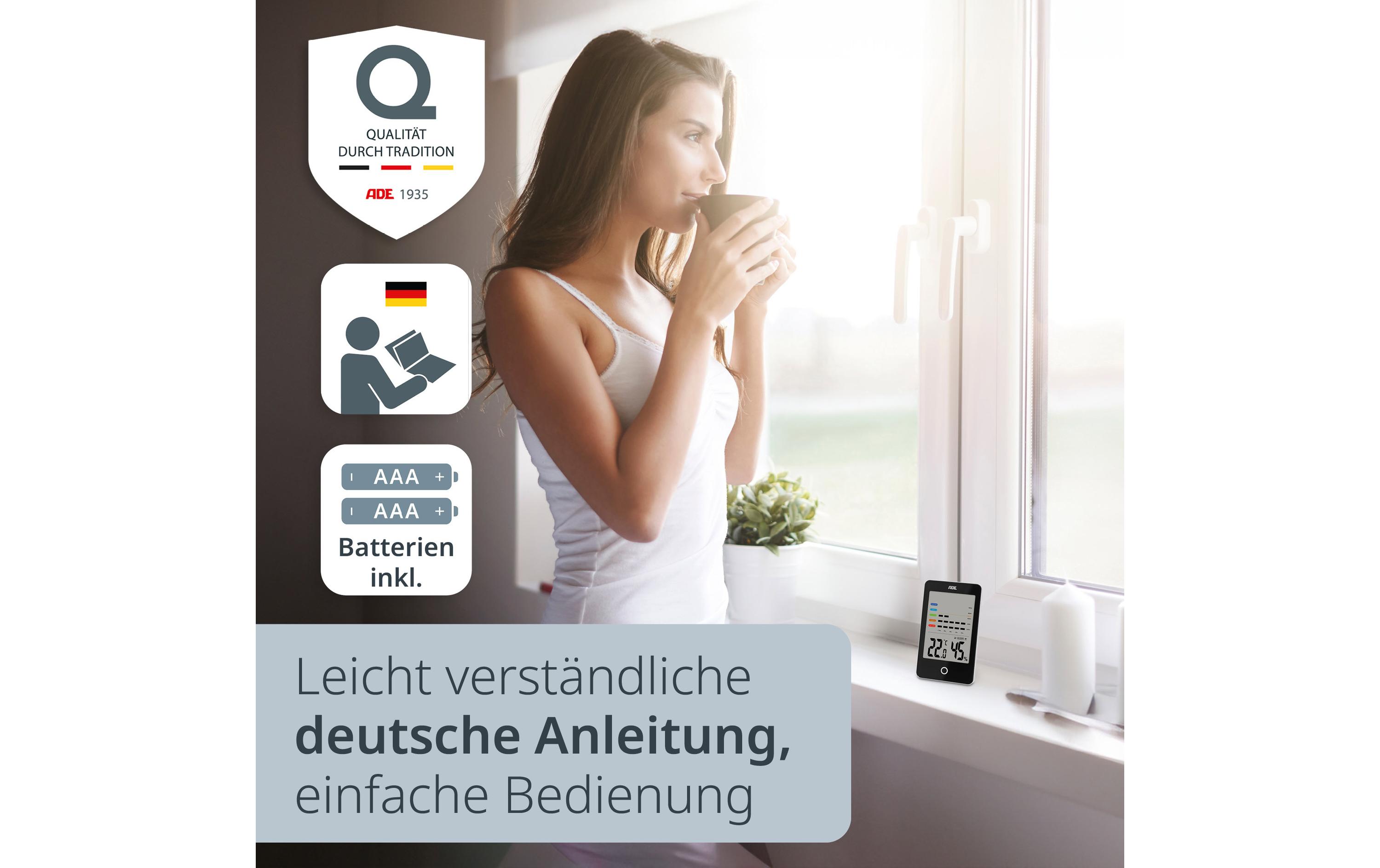 ADE Thermo-/Hygrometer digital Schwarz