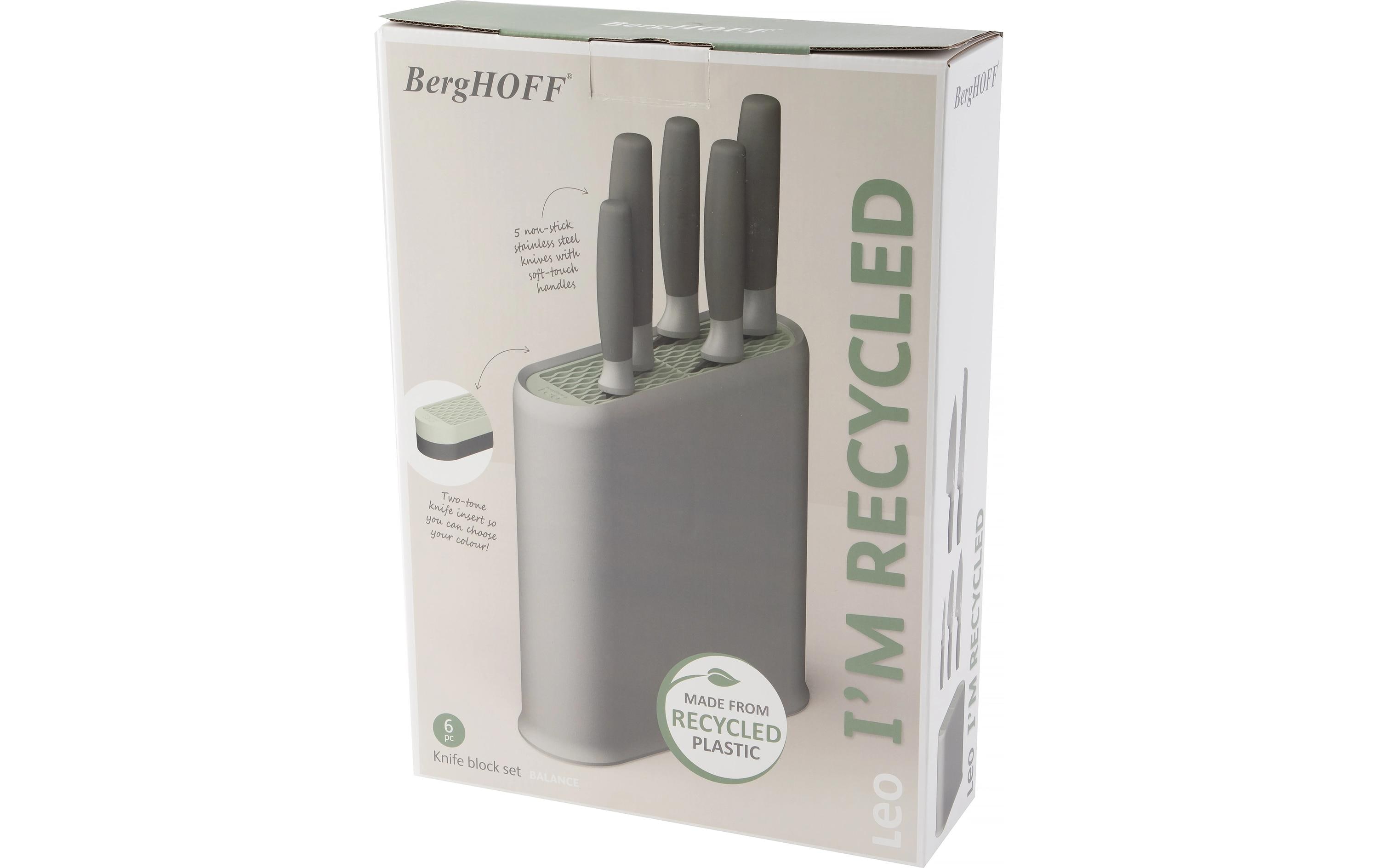 BergHOFF Messerblock-Set mit Messer Leo Balance Grau/Grün