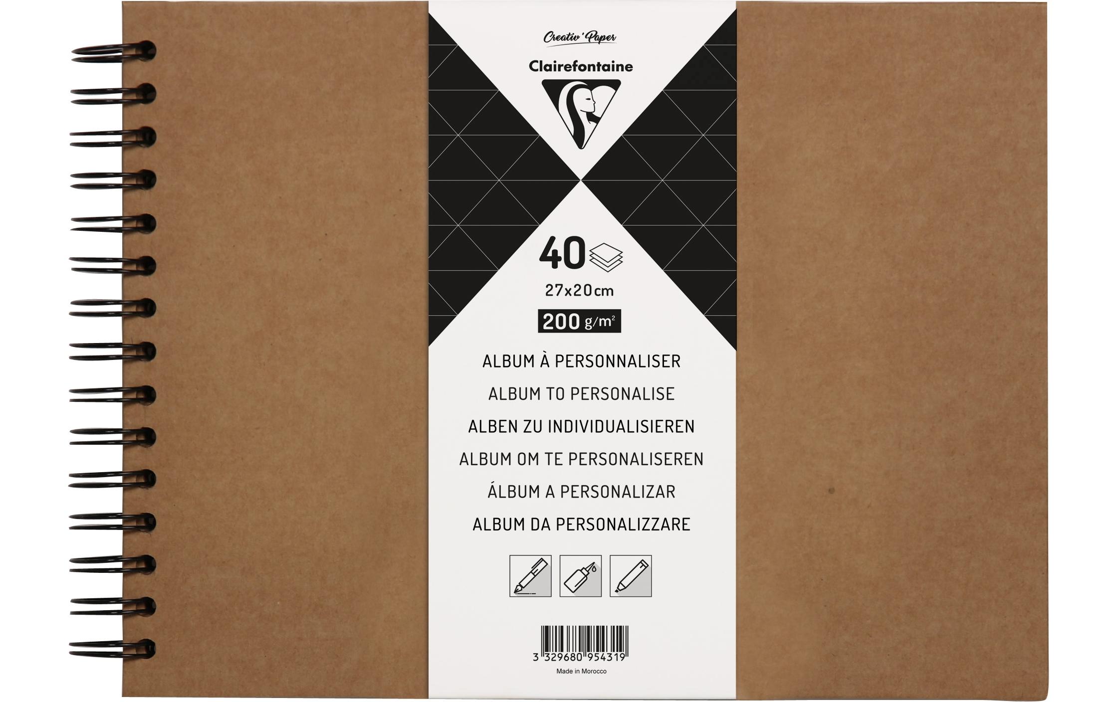 Clairefontaine Fotoalbum DIY 27 x 20 cm, Blanko, Braun