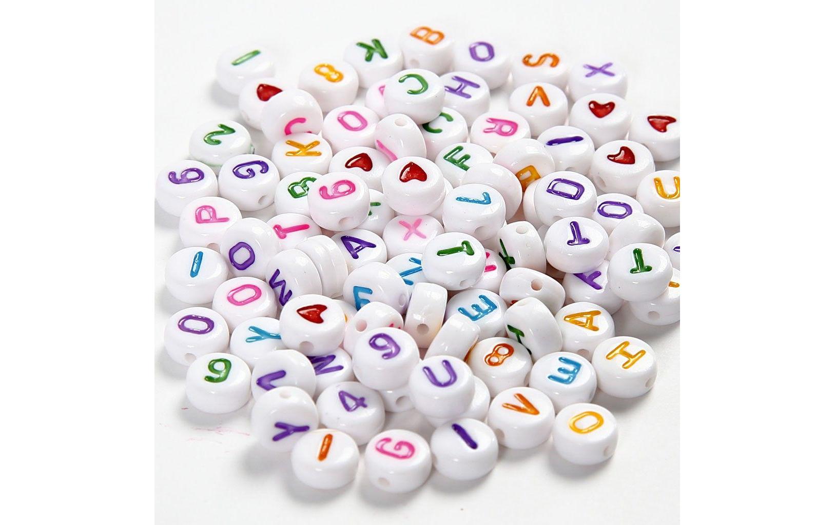 Creativ Company Buchstabenperlen 7 mm aus Kunststoff