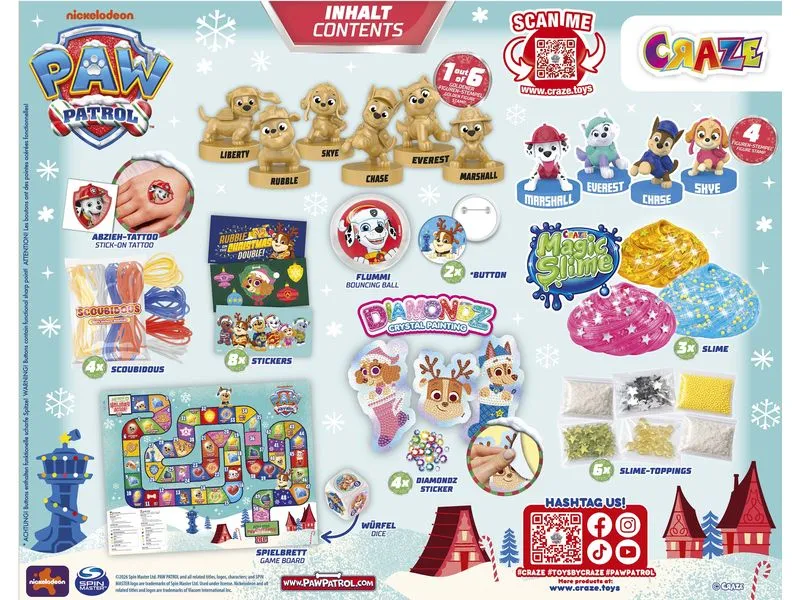Craze CRAZE Adventskalender Paw Patrol mit 24 Überraschungen Craze CRAZE Adventskalender Paw Patrol mit 24 Überraschungen
