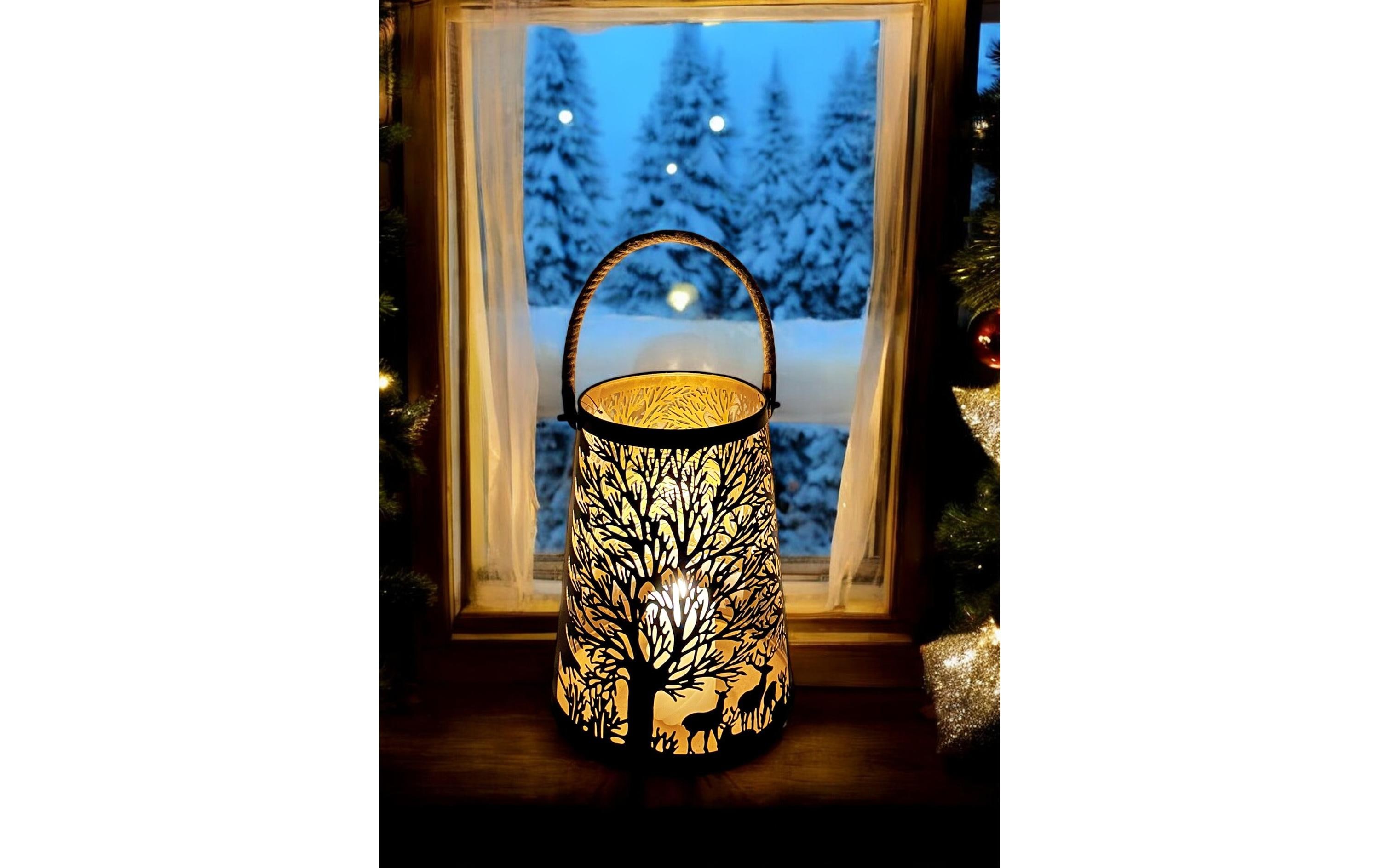 Dameco Laterne Forest 41 cm, Gold/Schwarz