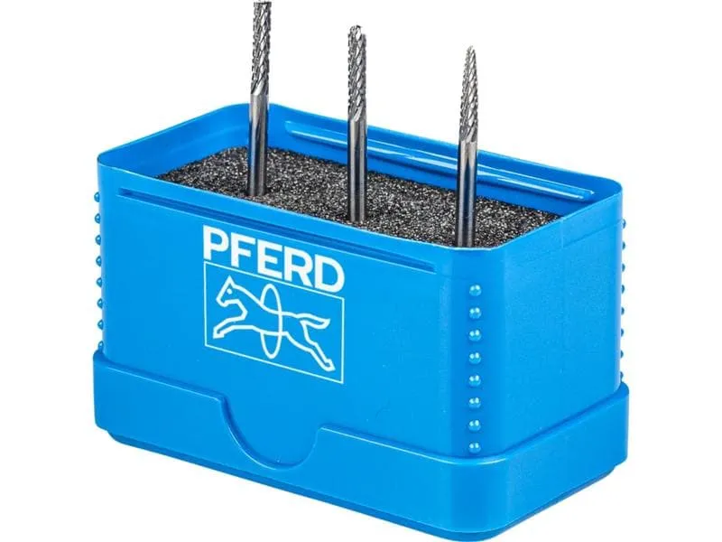 Pferd Hartmetallfrässtifte-Set 3-tlg. Zahnung 3 PLUS Schaft-Ø 3 mm