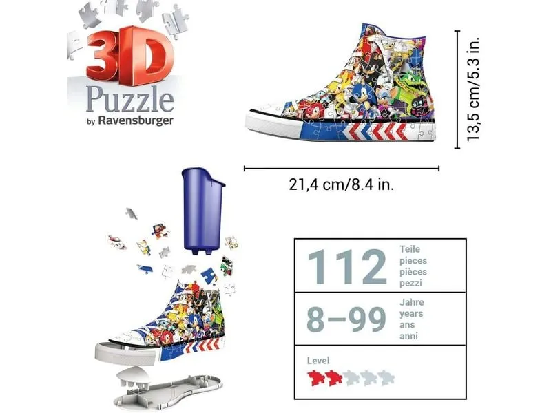 Ravensburger 3D Puzzle Sneaker Sonic the Hedgehog Ravensburger 3D Puzzle Sneaker Sonic the Hedgehog