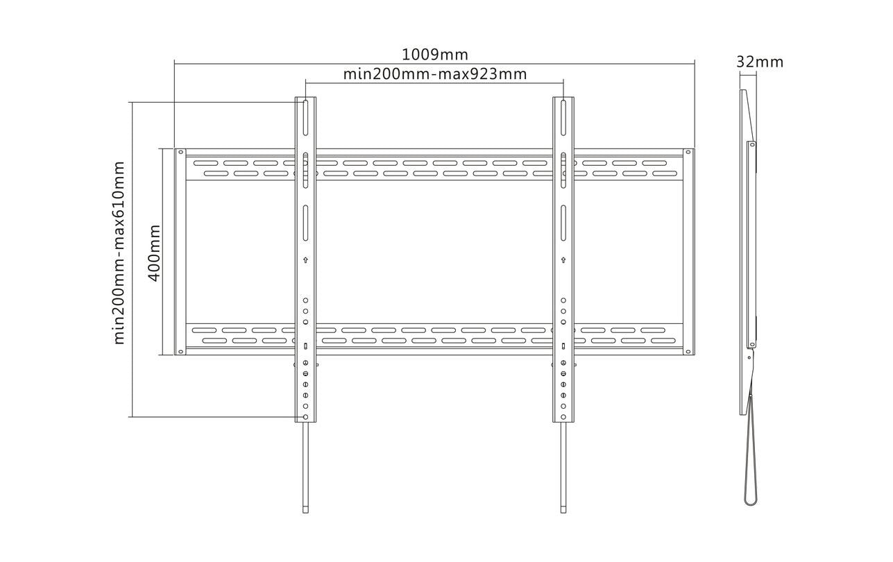 Multibrackets Wandhalterung Universal Wallmount HD 100 kg 900 x 600