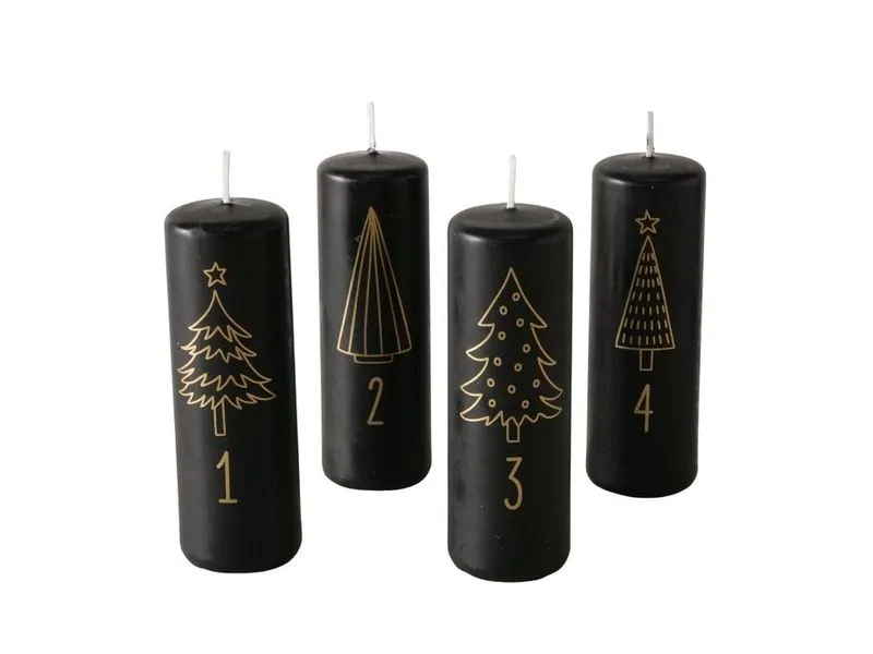 Boltze Weihnachtskerze Advent Schwarz/Gold