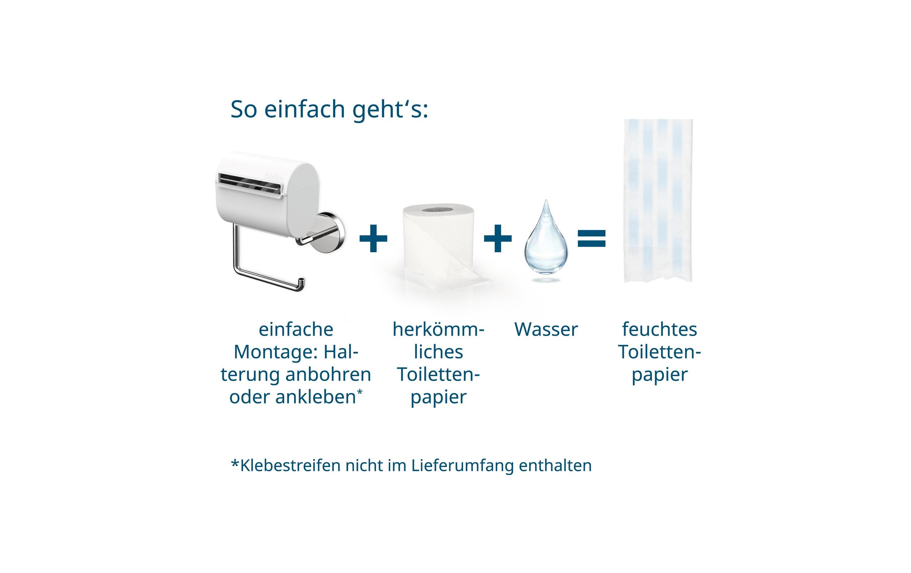 bideo Toilettenpapierhalterung mit Befeuchter Weiss