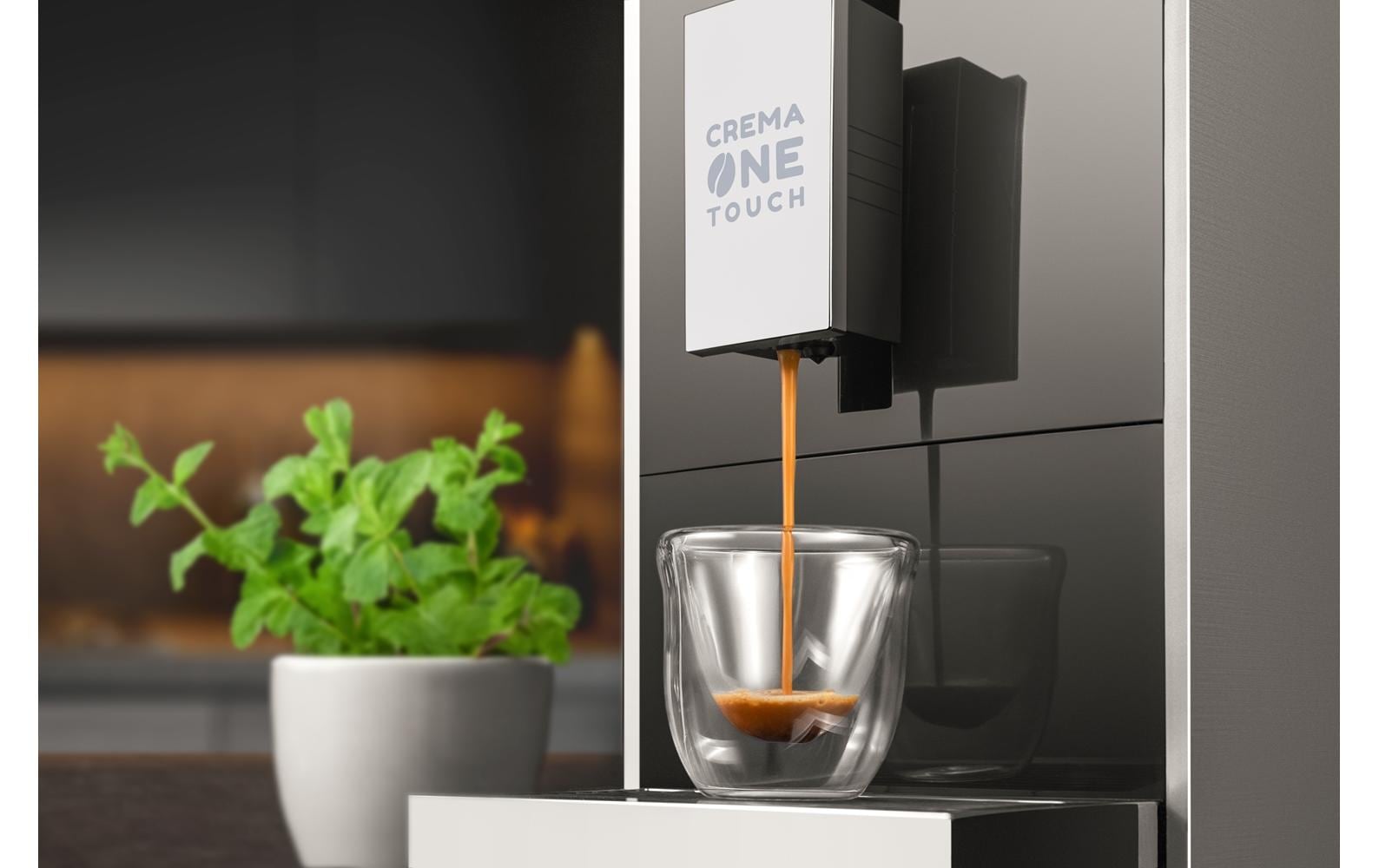 Trisa Siebträgermaschine Crema One Touch Schwarz/Silber