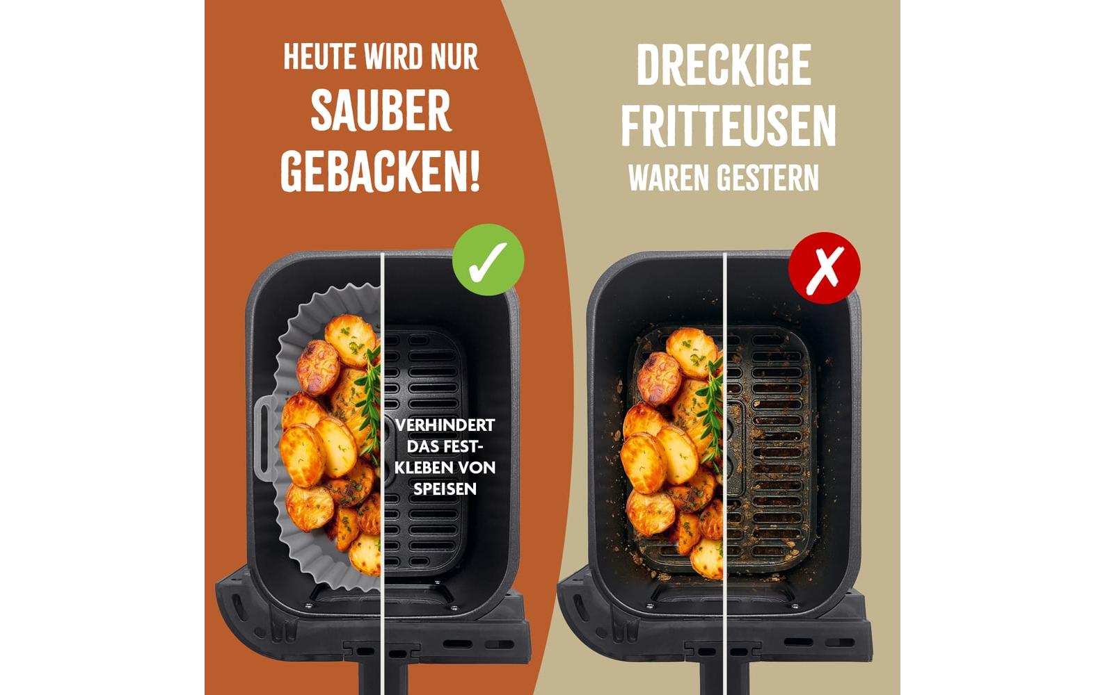 KitchBo Silikonform 20 x 15 x 6.3 cm, Schwarz / Grau