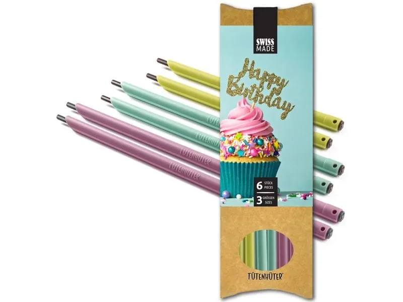 böörds Tütenhüter Happy Brithday, 6 Stück böörds Tütenhüter Happy Brithday, 6 Stück