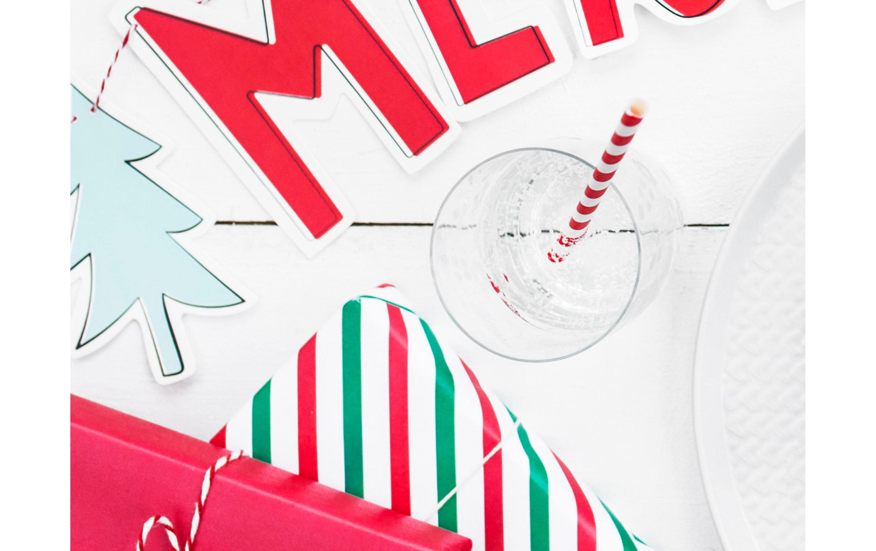 Partydeco Strohhalm 19.5 cm, 10 Stück, Rot/Weiss