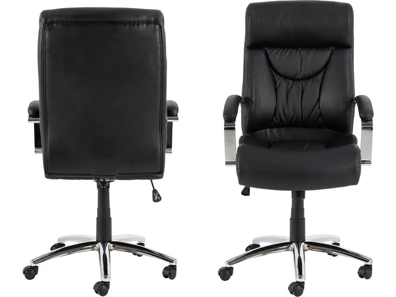 AC Design Bürostuhl Benson, mit Polsterrücken und Armlehnen, Schwarz