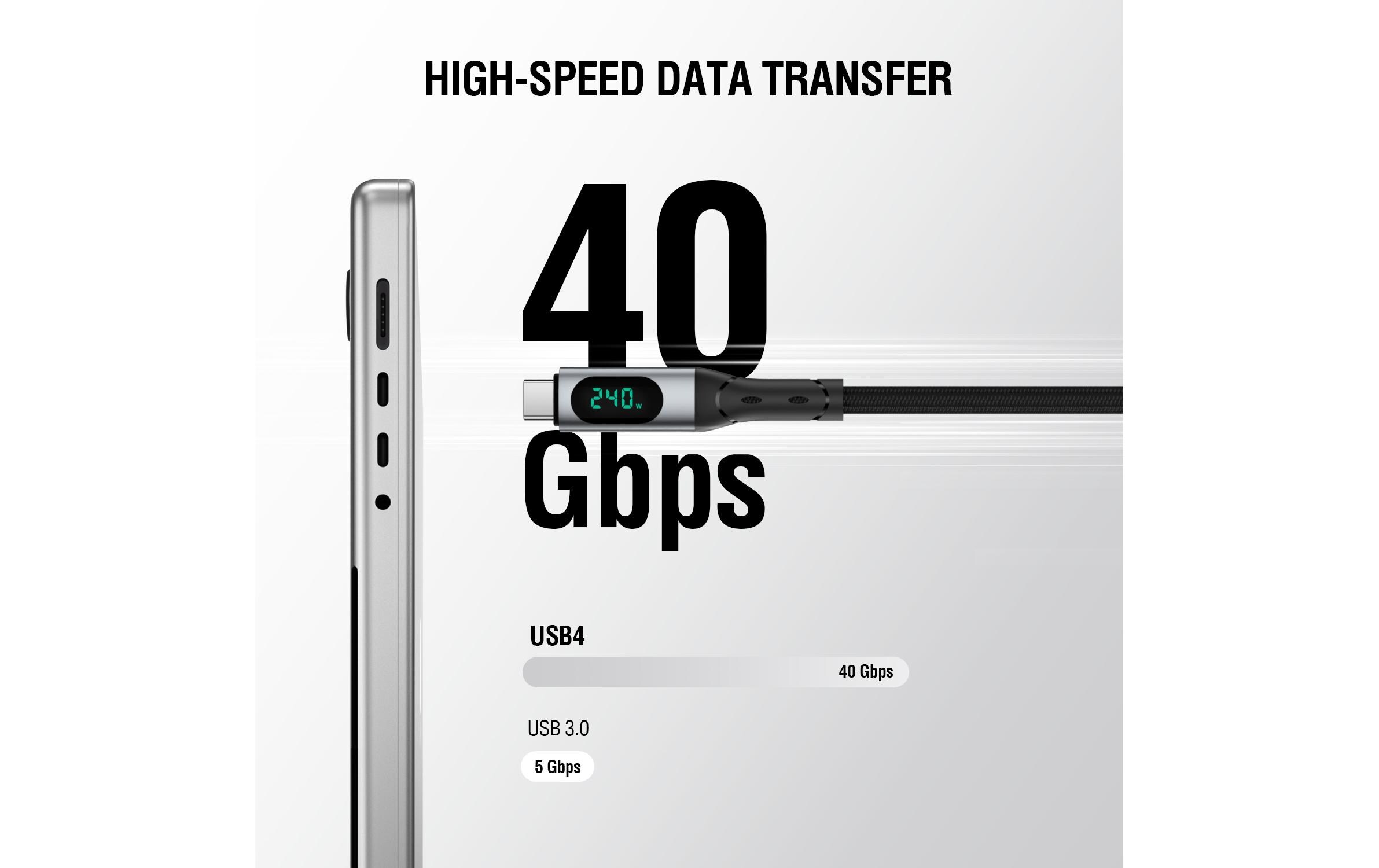 4smarts USB4-Kabel DigitCord Enterprise 240W USB C - USB C 1.5 m 4smarts USB4-Kabel DigitCord Enterprise 240W USB C - USB C 1.5 m