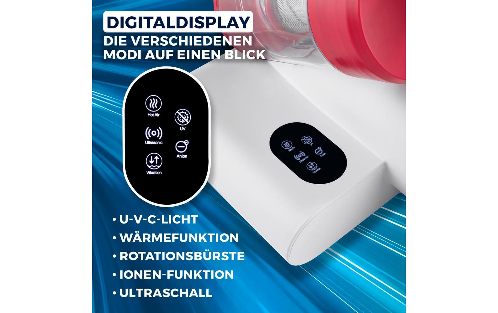 CLEANmaxx Milben-Handstaubsauger 400W, Weiss/Rot + CH-Stecker