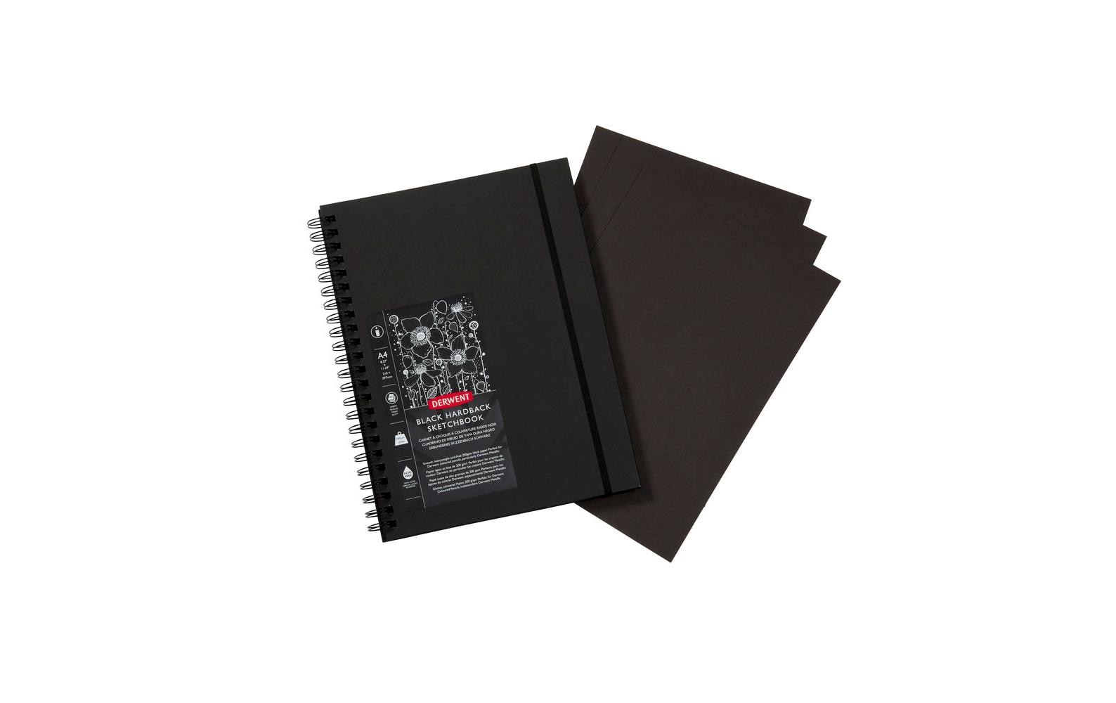 Derwent Skizzenbuch mit schwarzen Seiten, DIN-A4, 40 Blatt Derwent Skizzenbuch mit schwarzen Seiten, DIN-A4, 40 Blatt