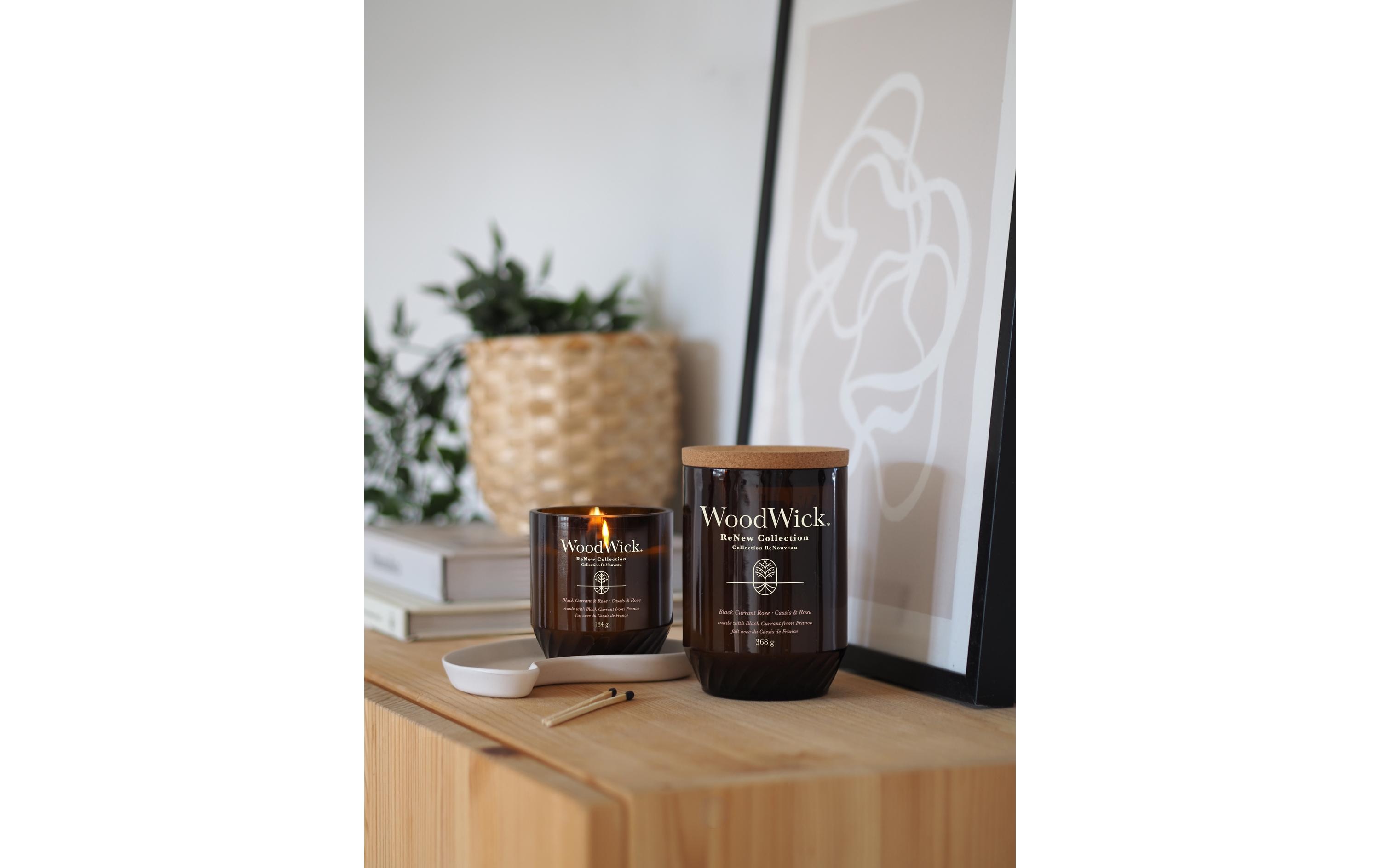 Woodwick Duftkerze Black Currant & Rose ReNew Medium Jar