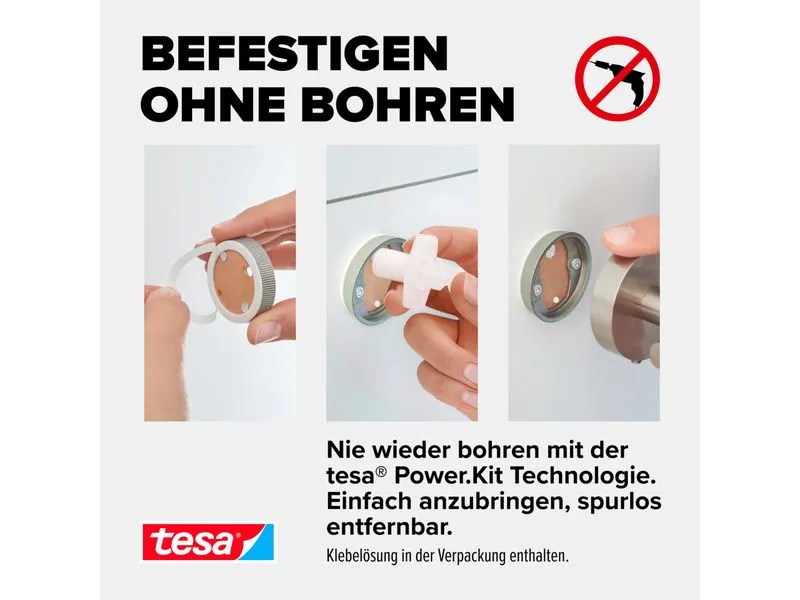 tesa Moon Zahnputzbecher Weiss/Silber