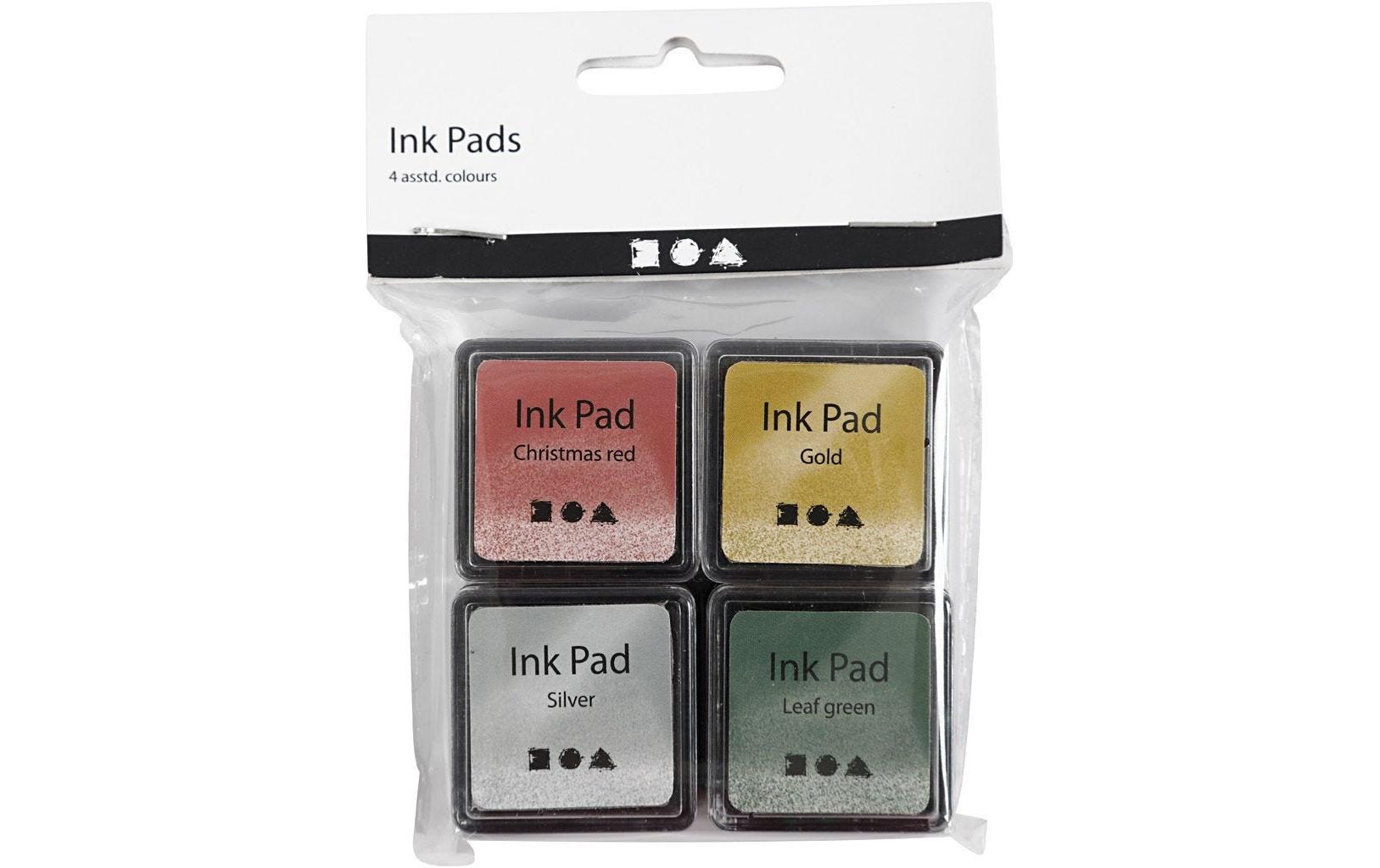 Creativ Company Stempelkissen Ink Pad Gold, Grün, Rot, Silber