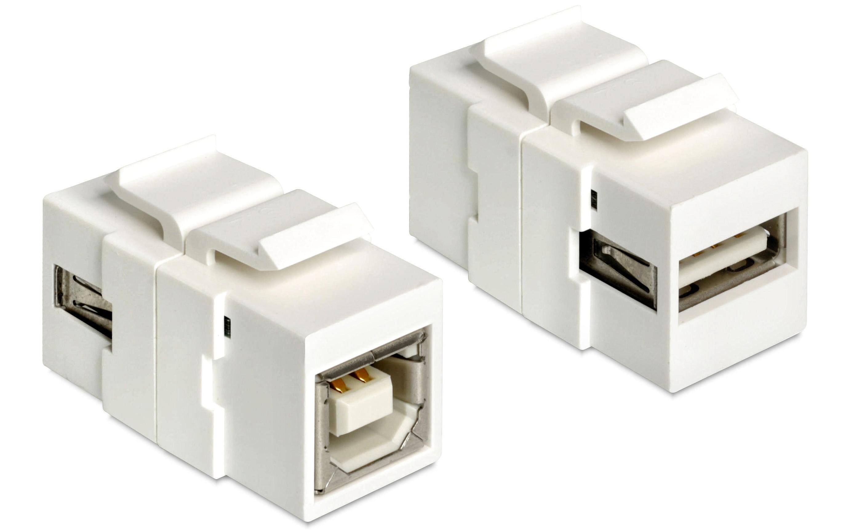 Delock Keystone-Modul USB 2.0, A – B, (f-f) Weiss