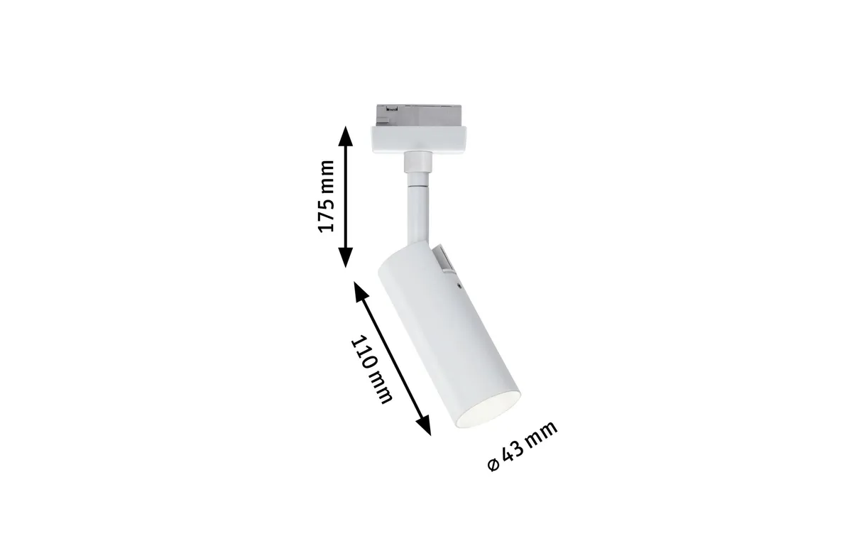 Paulmann LED Schienenspot URail Tubo, 5 W, 3000 K, Weiss Paulmann LED Schienenspot URail Tubo, 5 W, 3000 K, Weiss