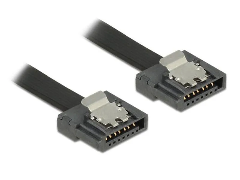 Delock SATA3-Kabel schwarz, Clip, flexibel, 10 cm