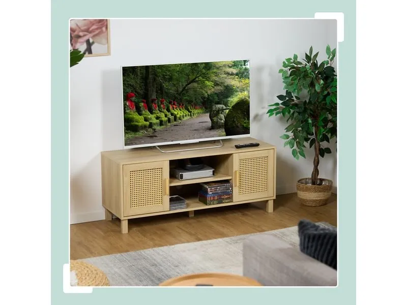 relaxdays TV-Lowboard 115 x 40 cm, Hellbraun relaxdays TV-Lowboard 115 x 40 cm, Hellbraun