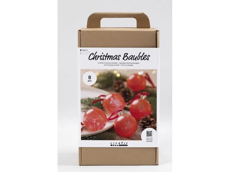 Creativ Company Bastelset Weihnachtskugeln Marmorieren