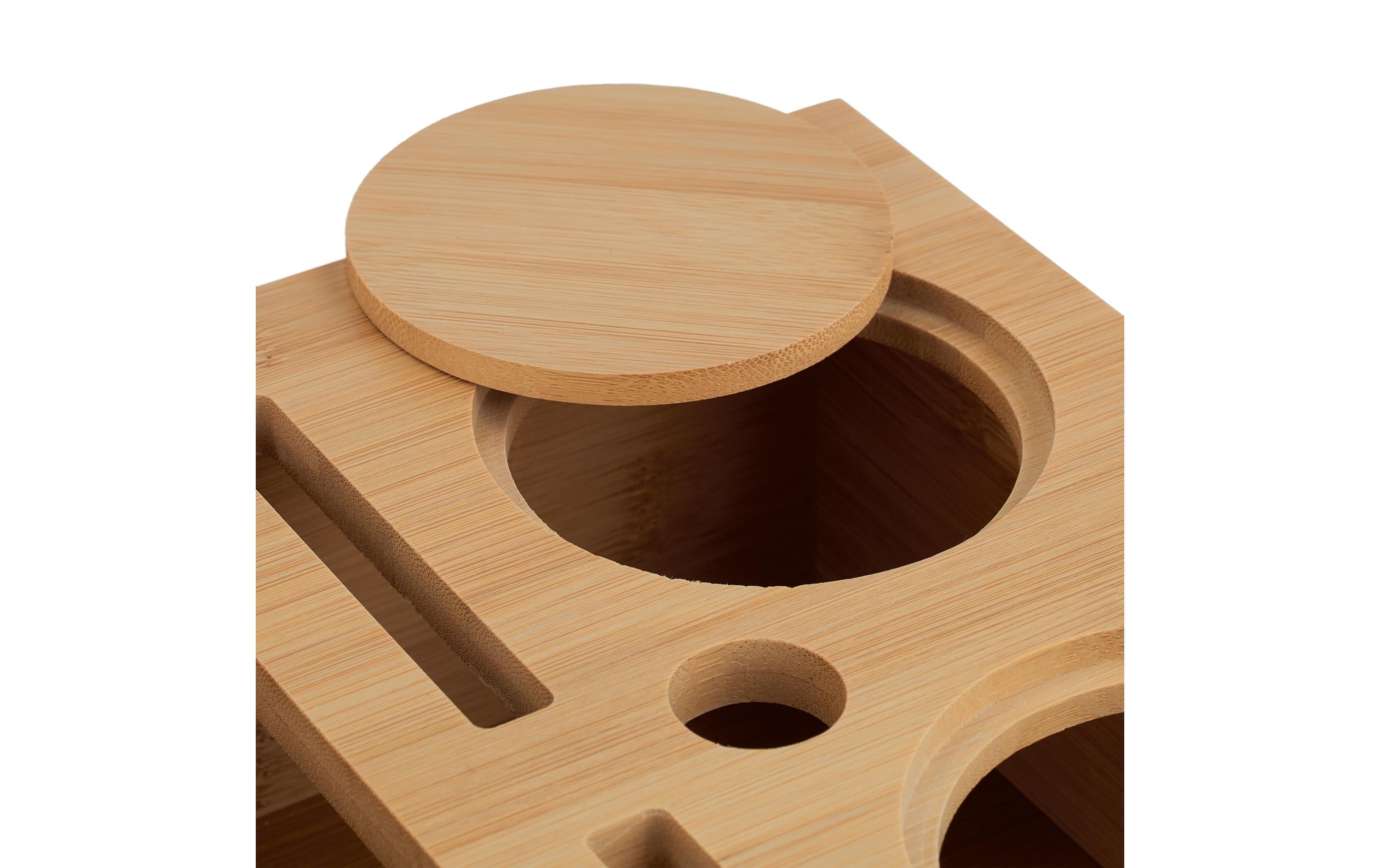 relaxdays Serviertablett Hellbraun/Transparent