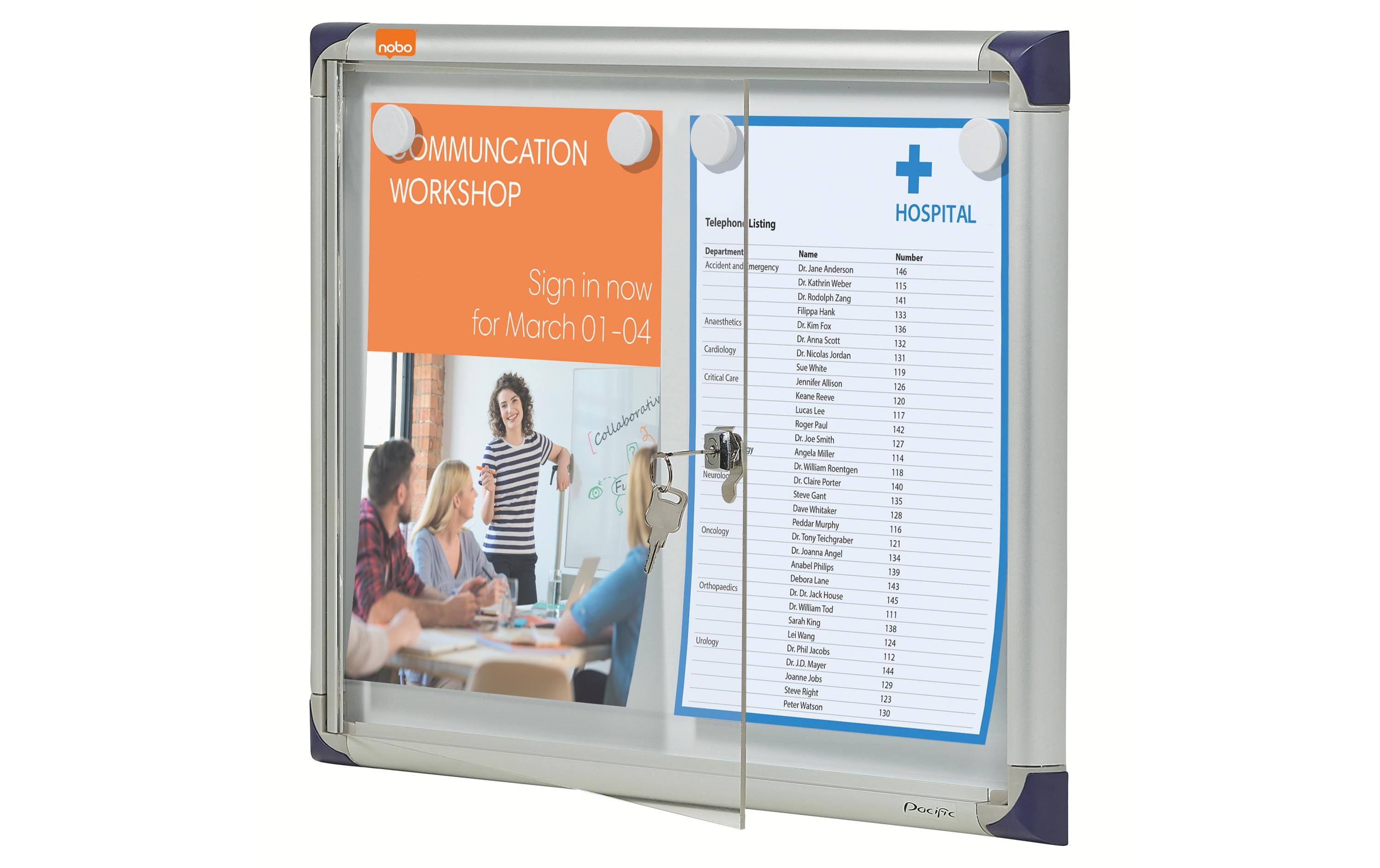 Nobo Schaukasten 2 x A4 mit Klapptür