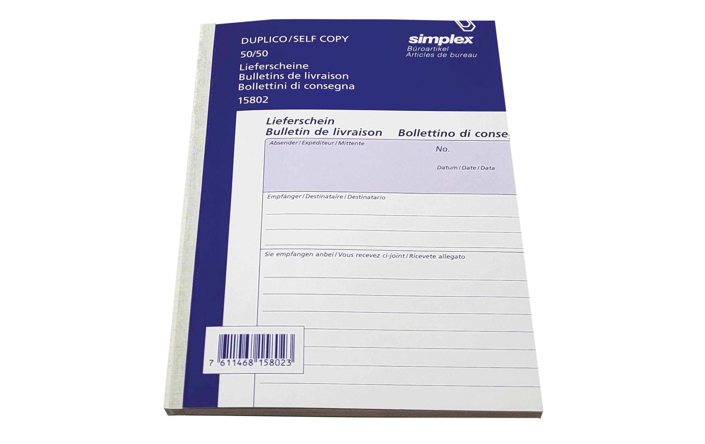 Simplex Durchschreibeblock A5 Duplico- Lieferscheine