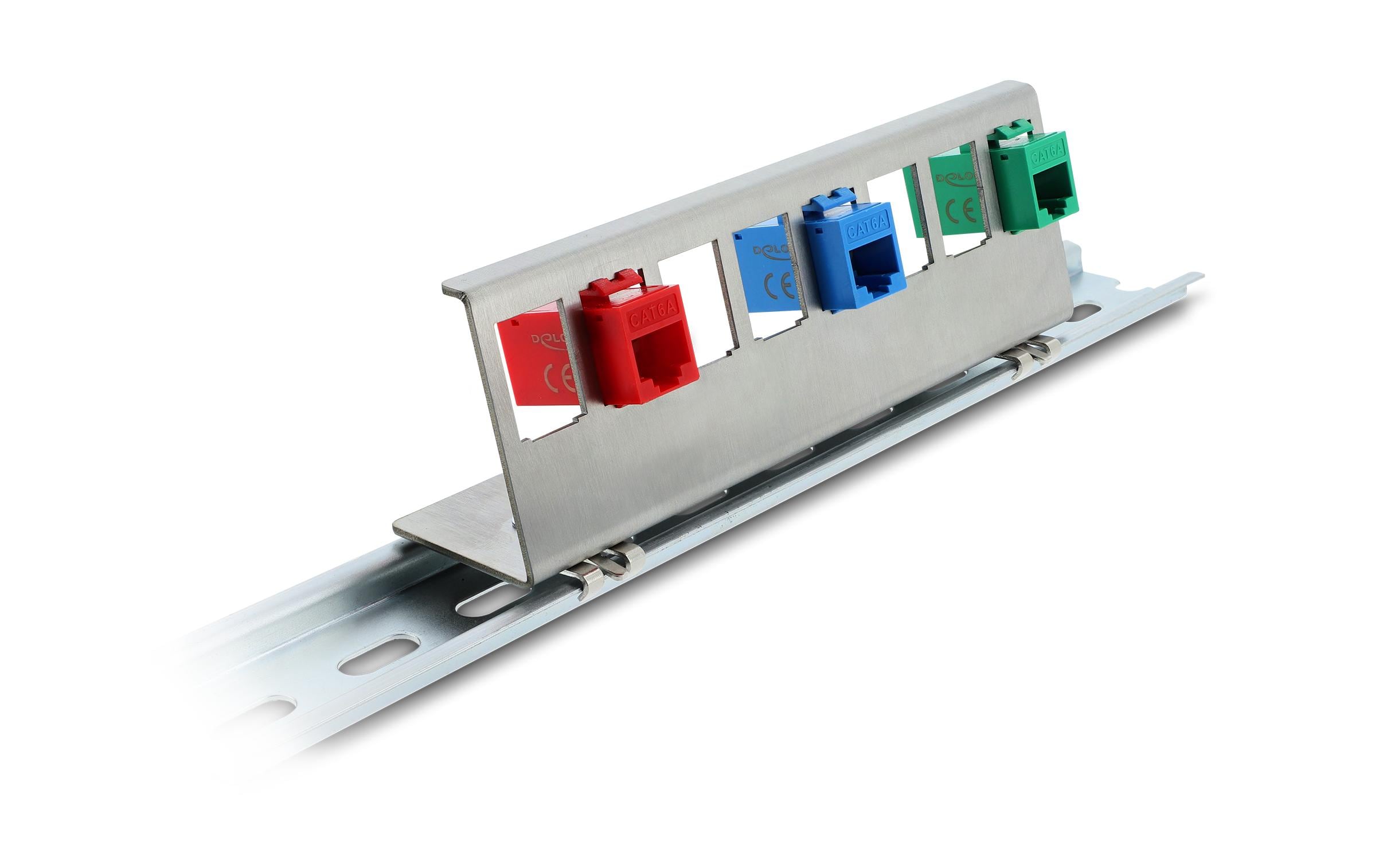 Delock Hutschienenhalter Keystone Metall 8 Port