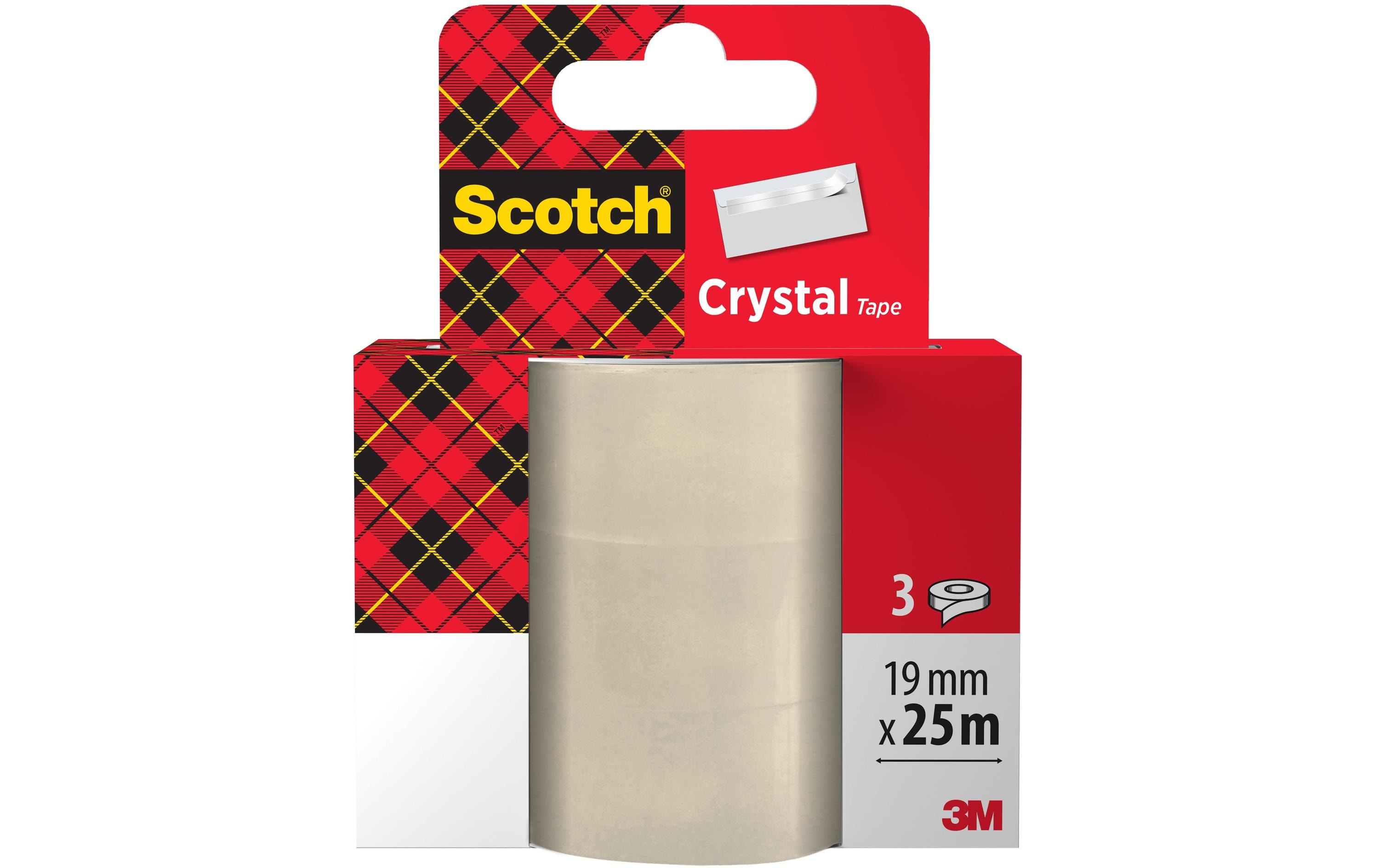 Scotch Klebeband Crystal Nachfüllpack 19 mm x 25 m, Transparent