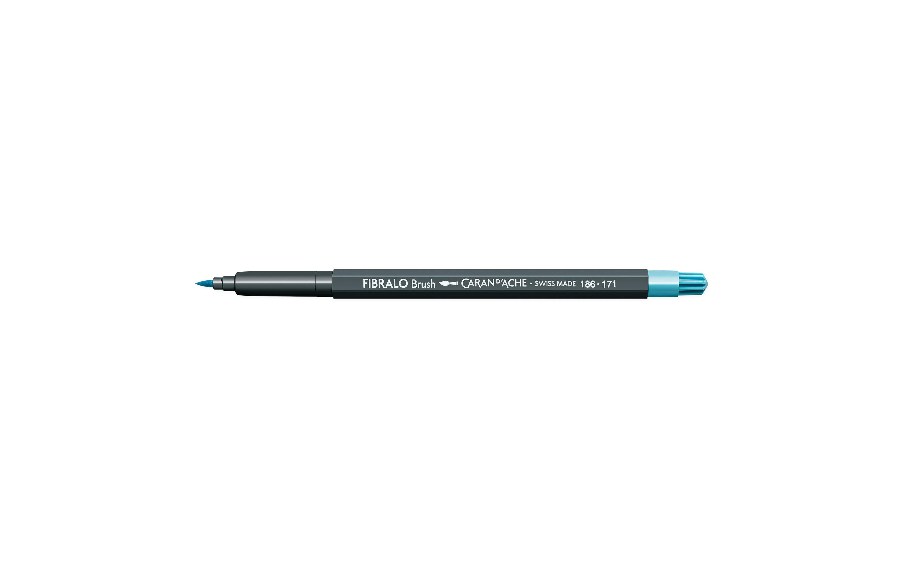 Caran d'Ache Filzstift Fibralo Brush 1 Stück, Türkisblau