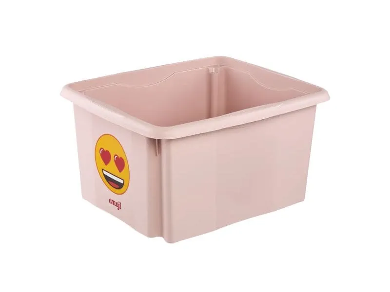 keeeper Karolina Aufbewahrungsbox Kunststoff 30 l Rosa Emoji Hearts