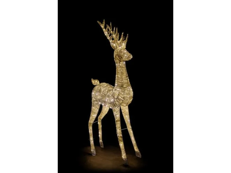 STT LED-Figur Gold reindeer, 180 cm, Gold STT LED-Figur Gold reindeer, 180 cm, Gold