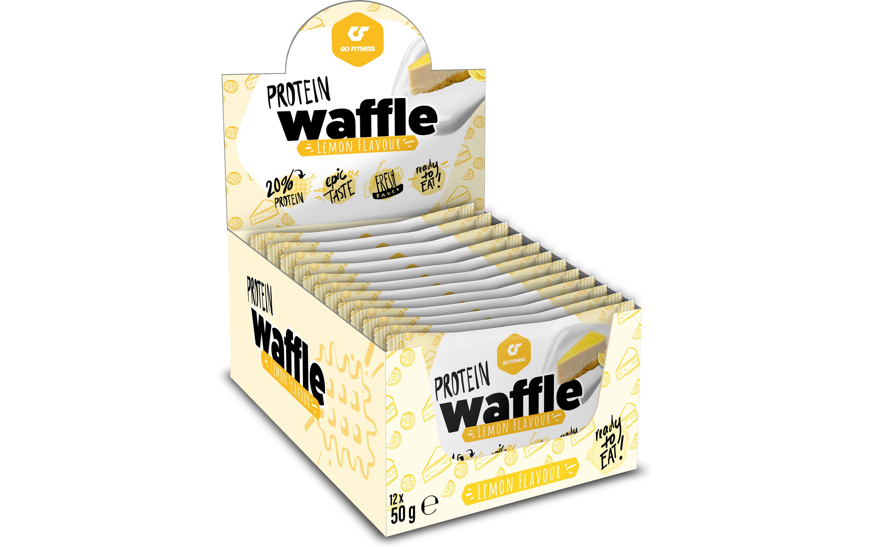 Go Fitness Nutrition Protein Waffle Box 12 x 50 g, Zitrone