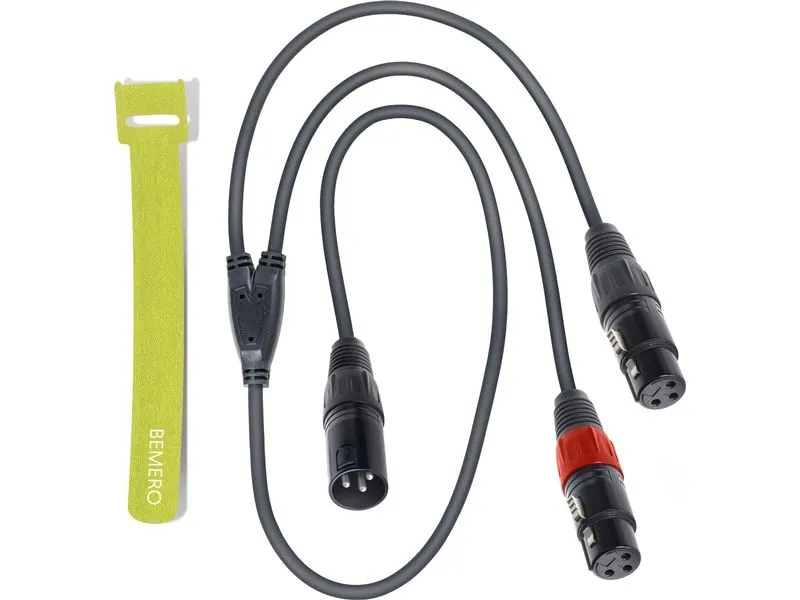 Bemero BAC4142-75BK XLRm - 2x XLRf 0.75m 0.75 m, Schwarz