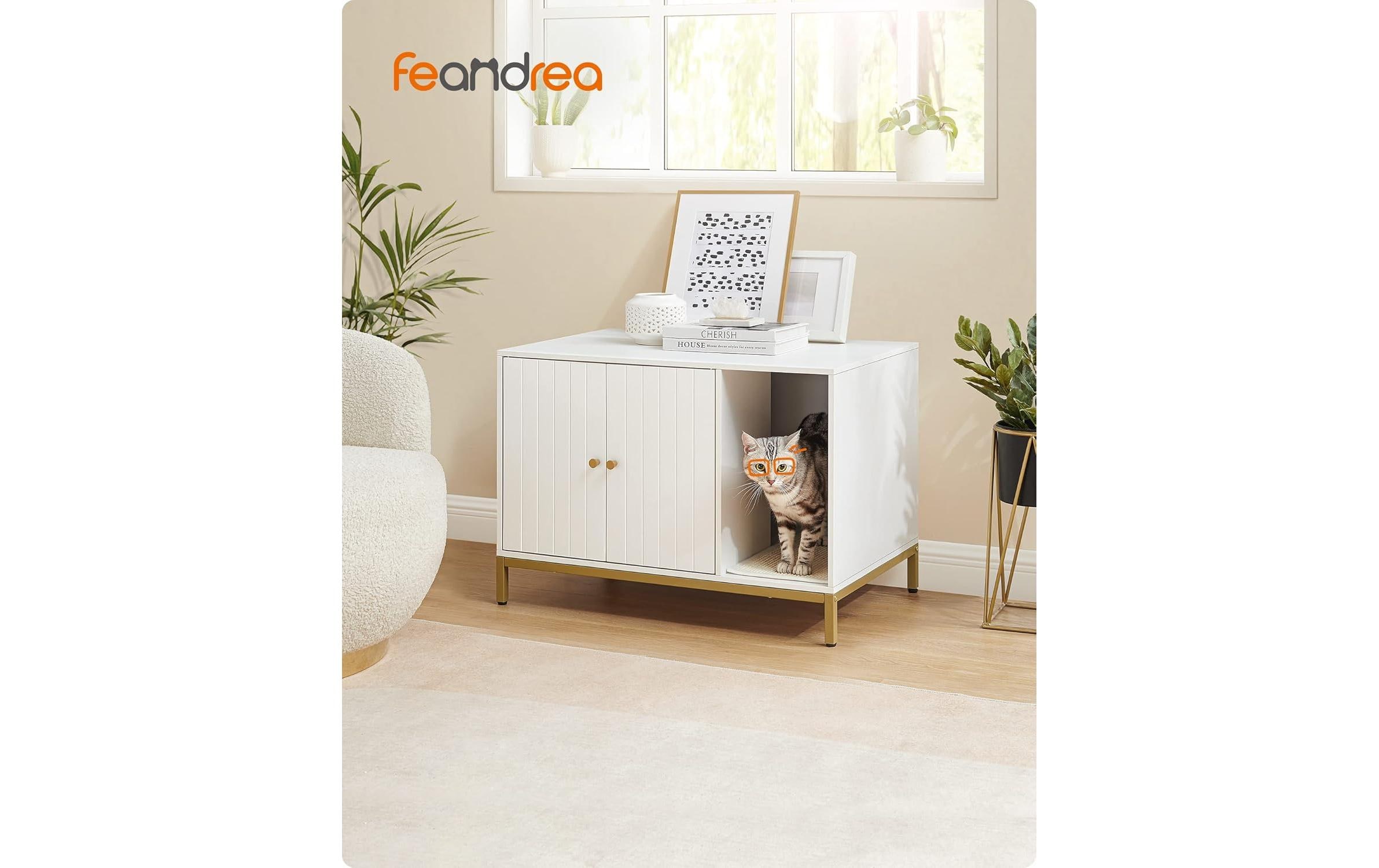 Feandrea Katzenhaus für Katzentoilette 80 x 50 x 55 cm