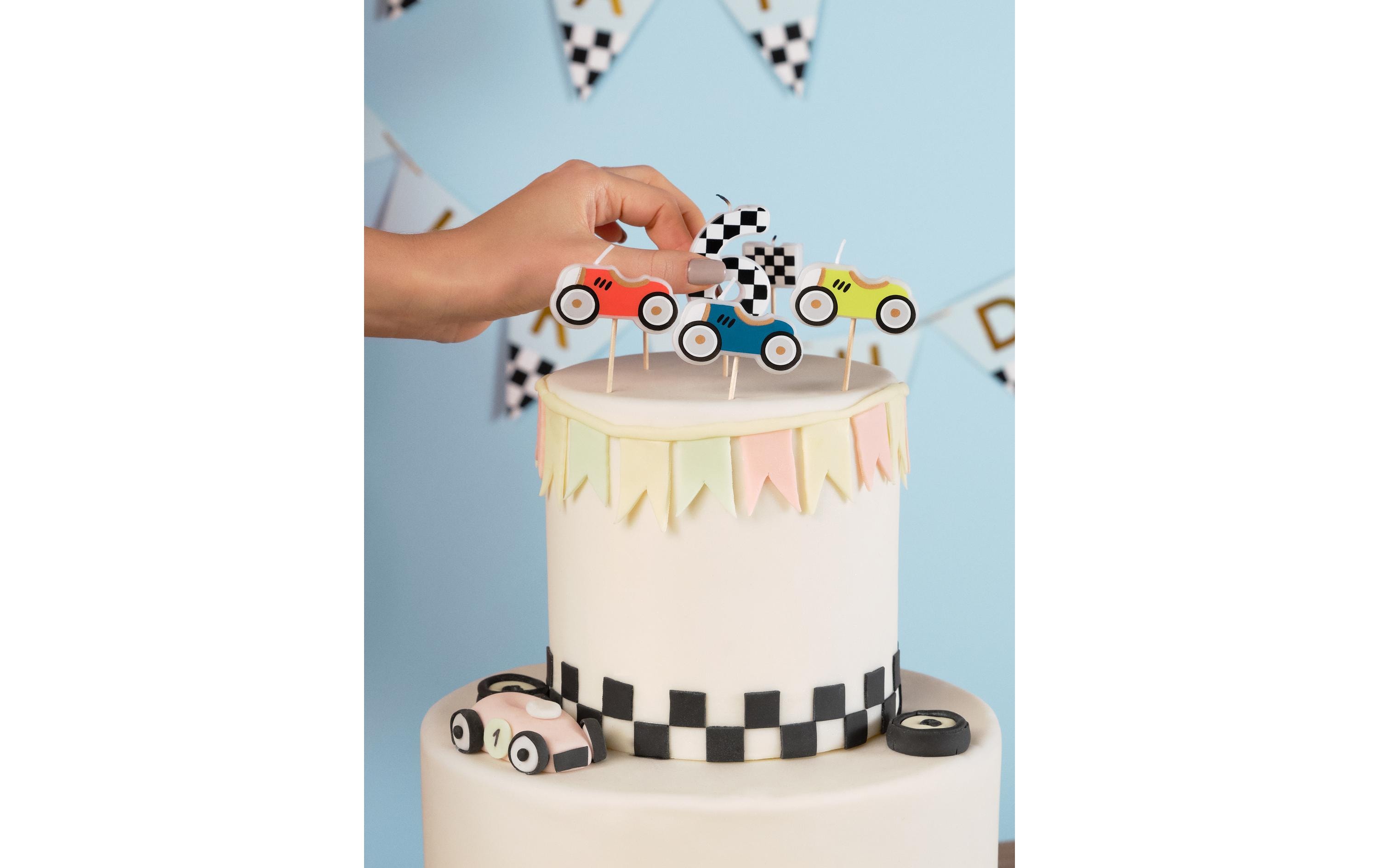 Partydeco Kerze Auto 2-3 cm, Mehrfarbig