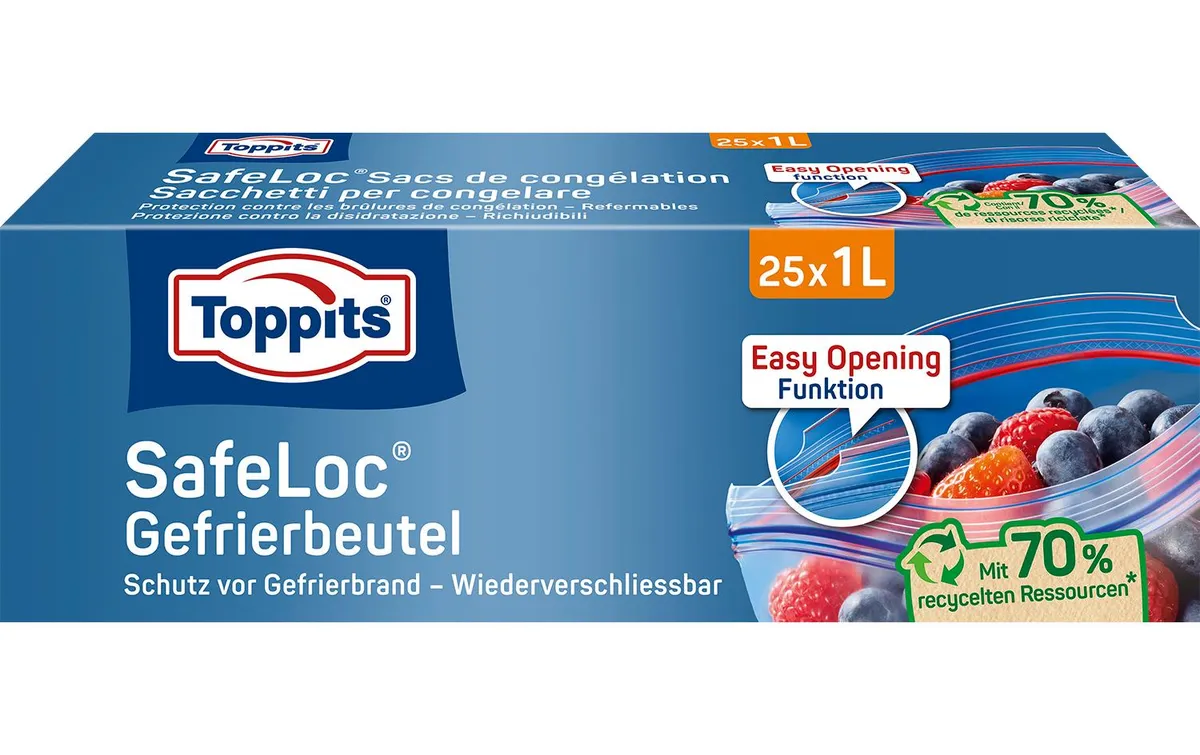Toppits Gefrierbeutel Doppelverschluss SafeLoc, 25 Stück Toppits Gefrierbeutel Doppelverschluss SafeLoc, 25 Stück