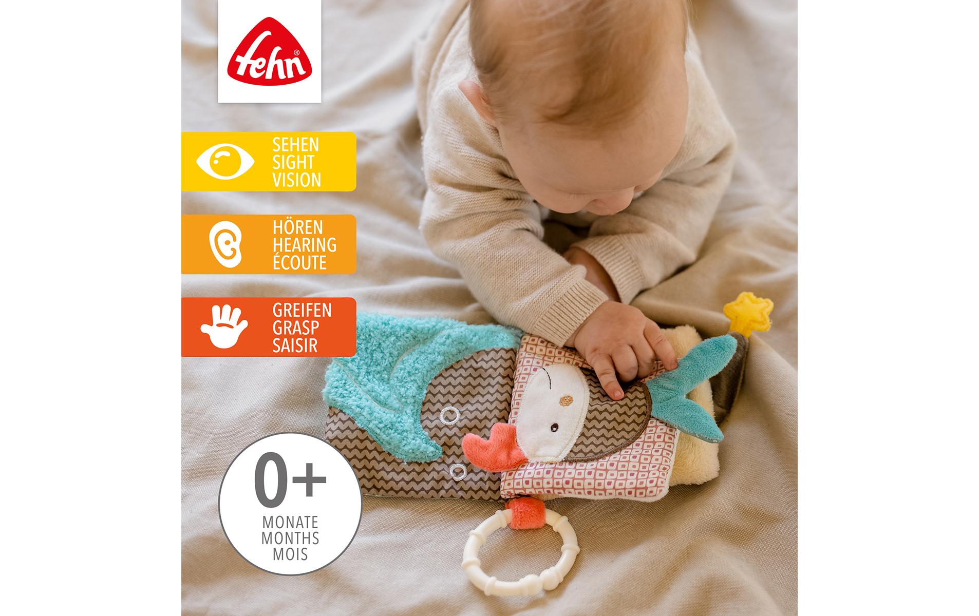 fehn Kinderwagenspielzeug Stoffbuch Bruno