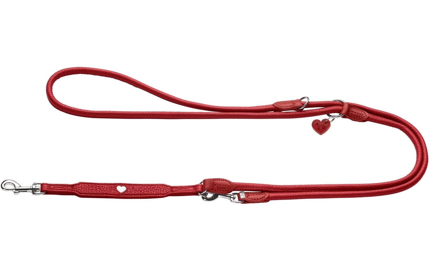Hunter Verstellbare Führleine Round & Soft Love, 0.6/200, Rot