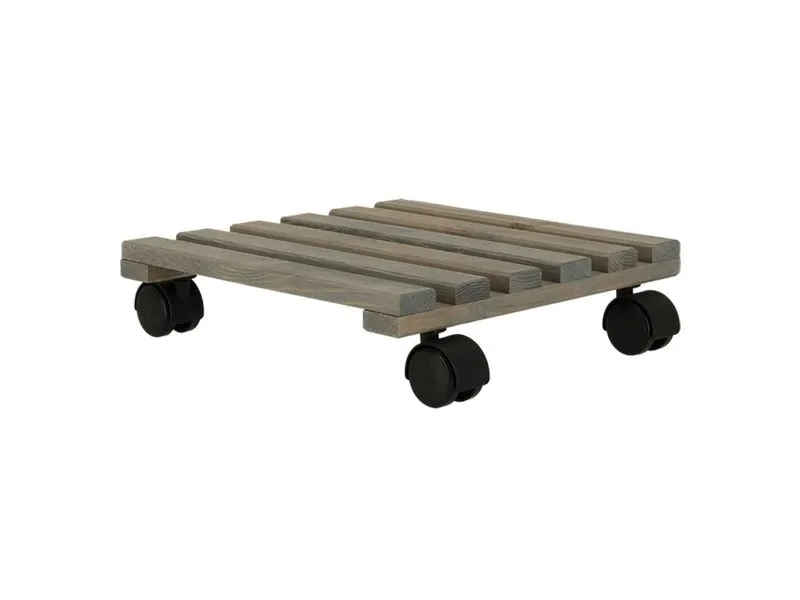 Esschert Design Rolleruntersetzer Quadratisch L Grau/Schwarz