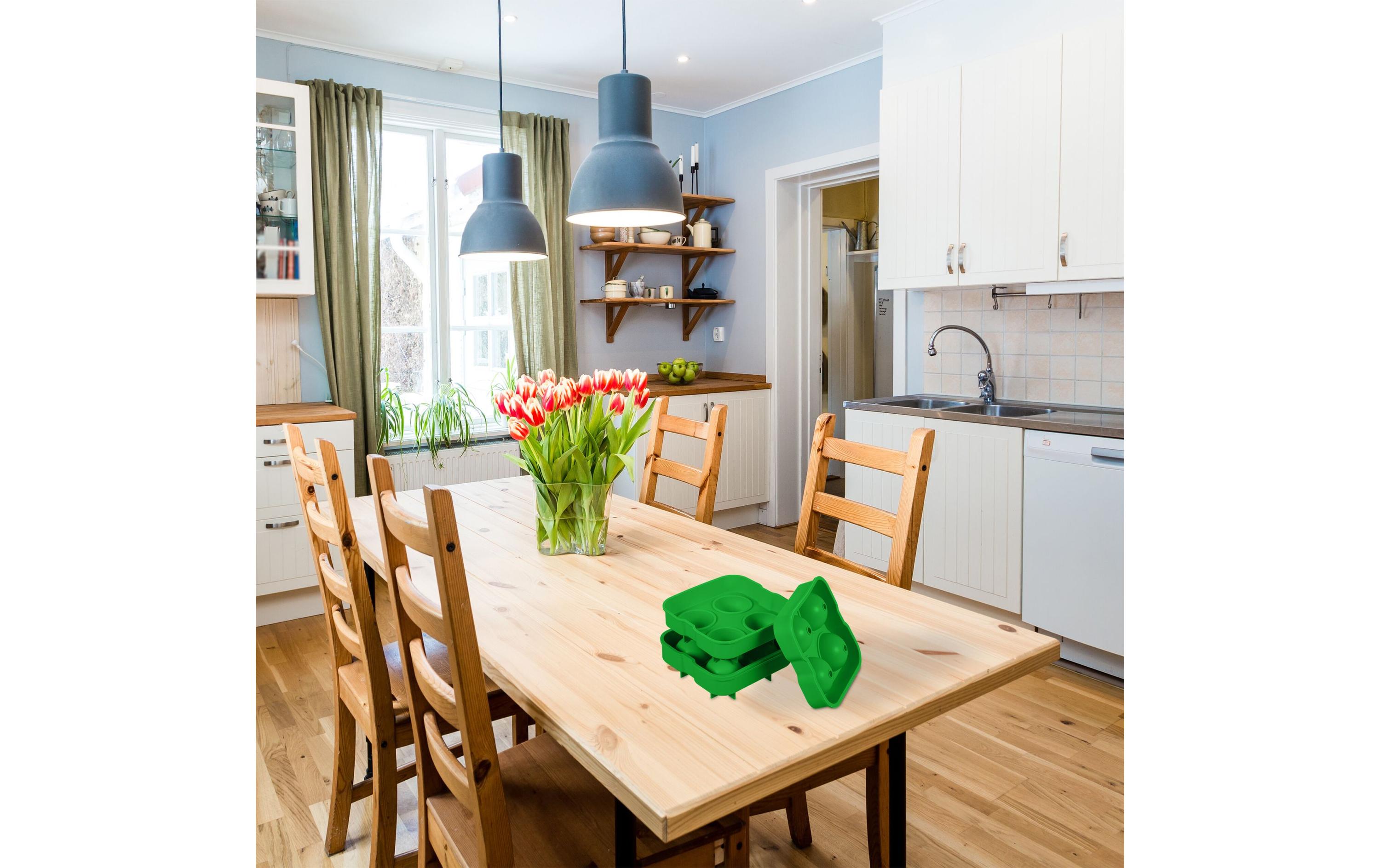 relaxdays Eiswürfelform Kugel 2 Stück, Grün