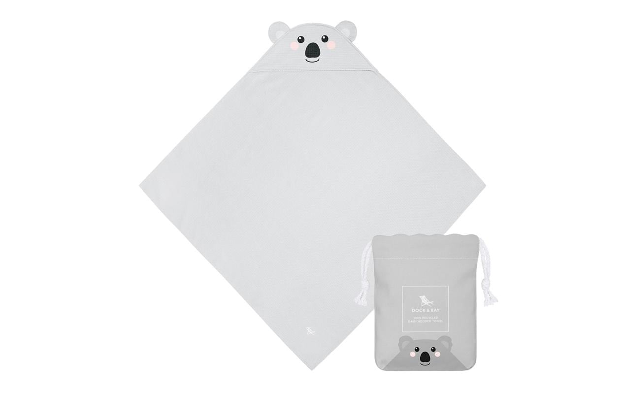 Dock & Bay Baby-Kapuzentuch Koala 75 x 75 cm, Grau
