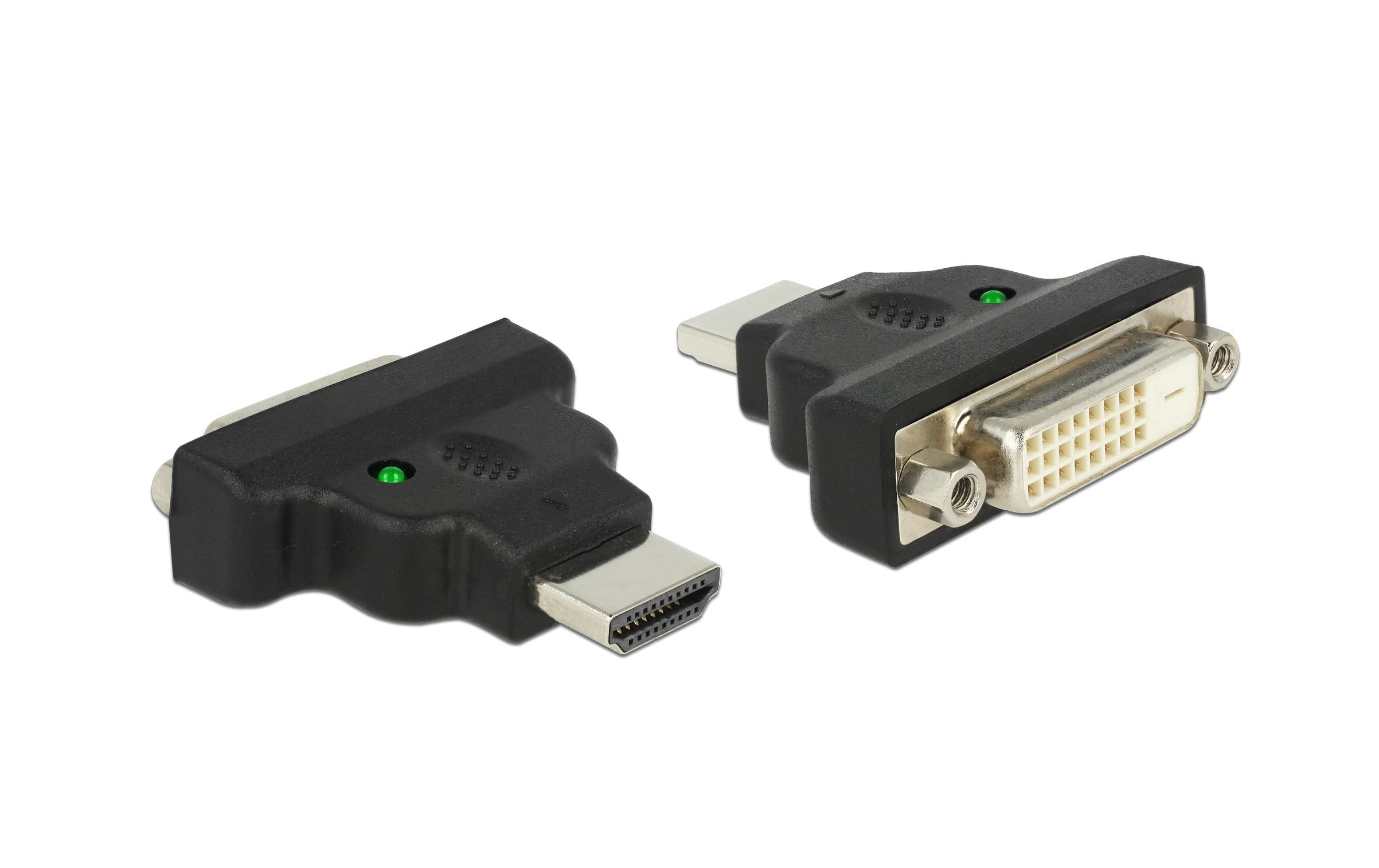 Delock Adapter HDMI - DVI-D 24+1 Pin, mit LED, 1 Stück