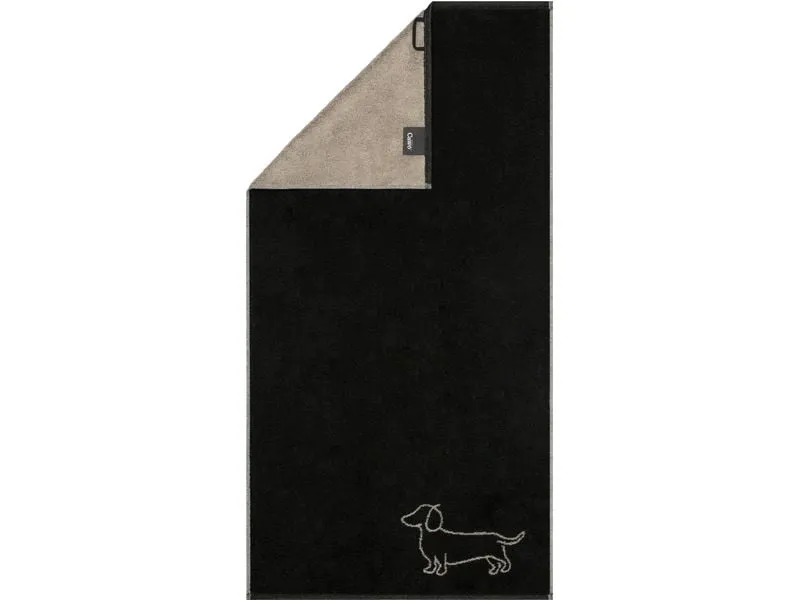 Cawö Duschtuch We Love Dogs Companion, 80 x 150 cm, Schwarz