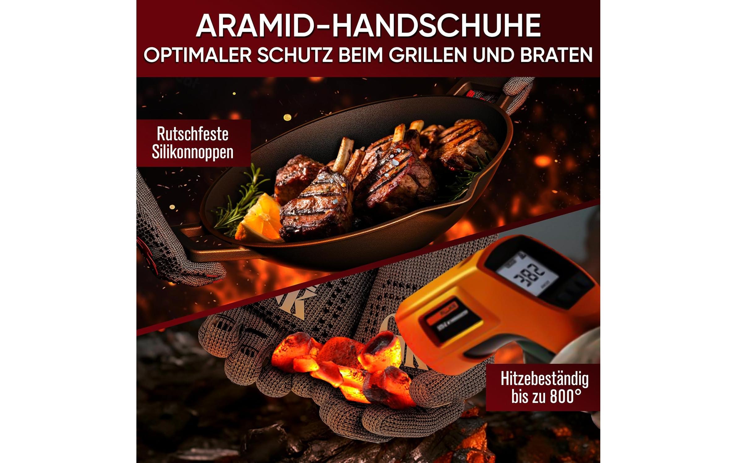 Gusskoenig Wok 35 cm mit Reiniger, Handschuhe