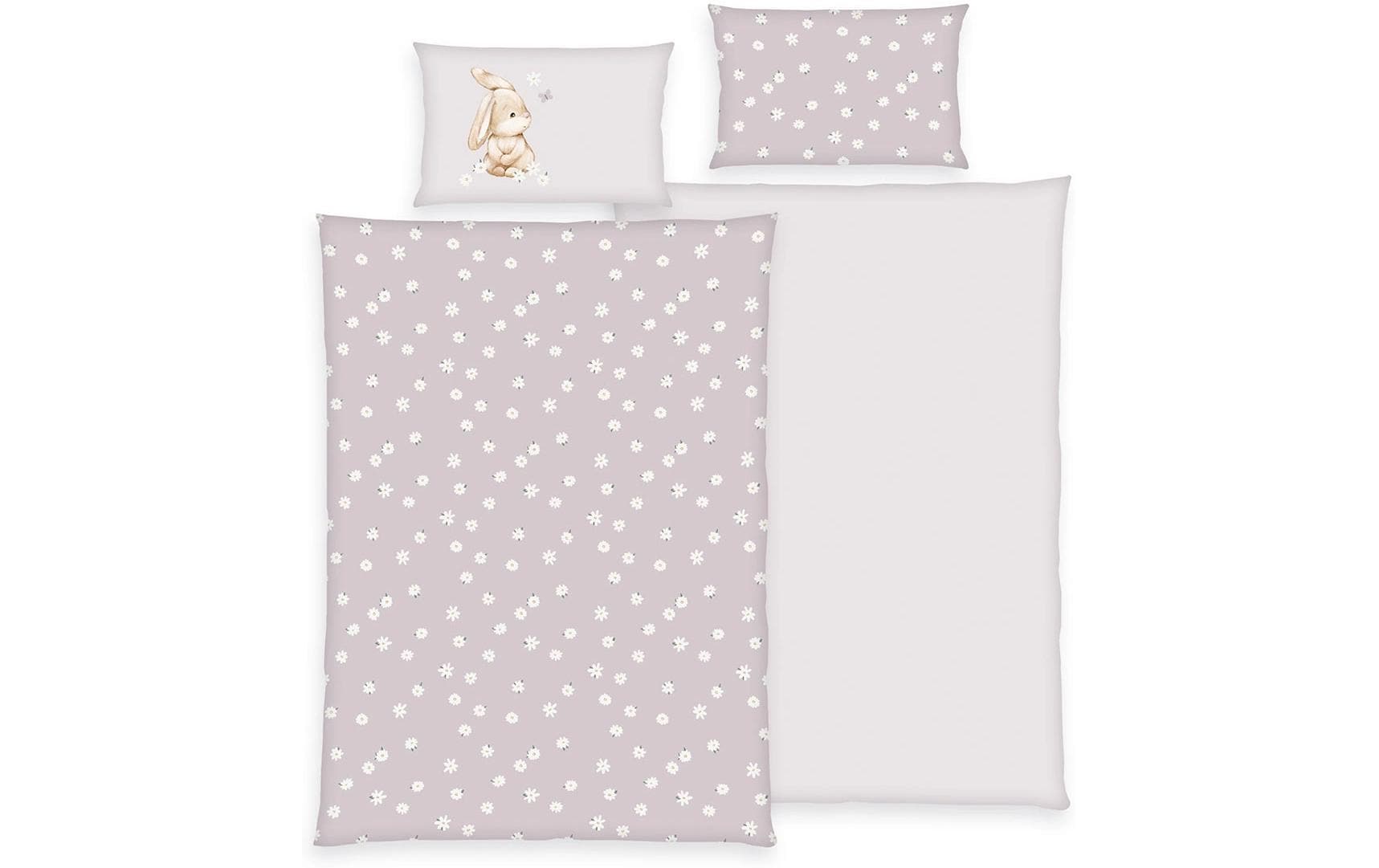 Herding Kinder Bettwäschegarnitur Flower Bunny, 40/60+100/135 cm